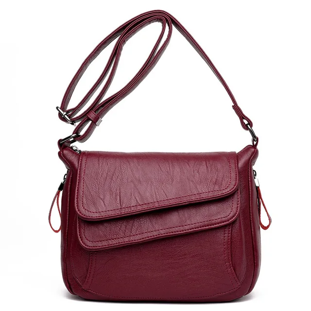 8 цветов, женские сумки через плечо для женщин, кожа, роскошные сумки, женские сумки, дизайнерские сумки - Цвет: Wine red