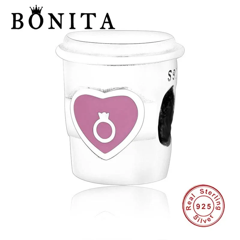 

925 Sterling Silver Take Break Coffee Cup Charm Fit Original Pandora Charms Bracelet Necklace Beads Berloque Jewelry Friend Gift