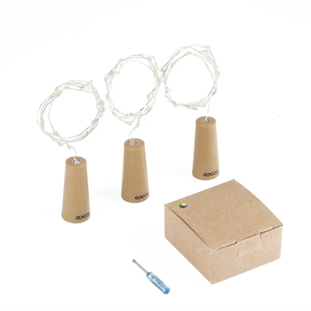 3 Pcs Wine Bottle Cork Lights Copper LED Light Strips Wire Starry Lamp Kit DIY with battery for Party Holiday Decoration