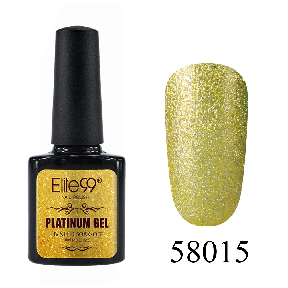 58015 Elite99 Гель-лак для маникюра Полупостоянный Vernis верхнее покрытие УФ светодиодный 10 мл гель покрытые лаком ногти искусство Блестящий УФ лак для ногтей с блестками лак - Цвет: 58015