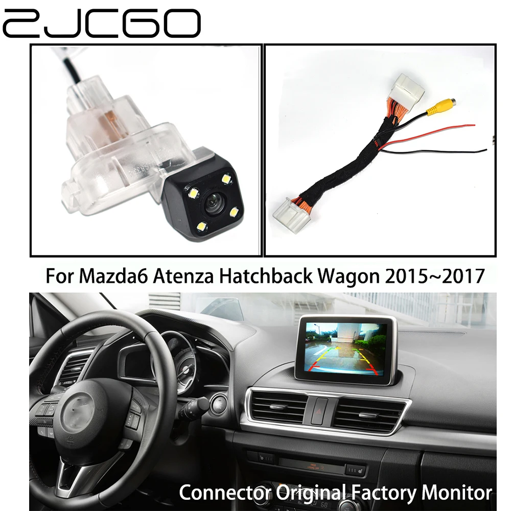 

ZJCGO HD Car Rear View Reverse Back Up Parking Camera Upgrade Original Car OEM Monitor for Mazda 6 Mazda6 Atenza Hatchback Wagon