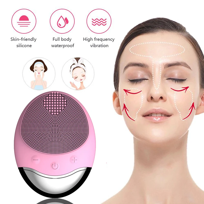 Силиконовое ультразвуковое очищающее средство для лица с зарядкой от USB массажер