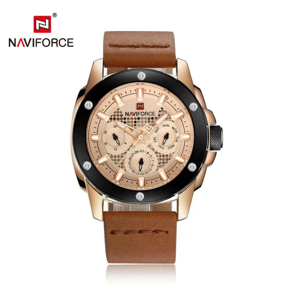 

Naviforce Xiang 9116 Men Fashion Quartz Watch Japan Movement Night Light Hands Small Three Needle MEN'S Watch