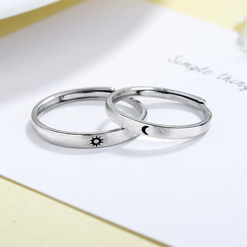 2020 подарок на день Святого Валентина серебряное кольцо простой стиль луна солнце