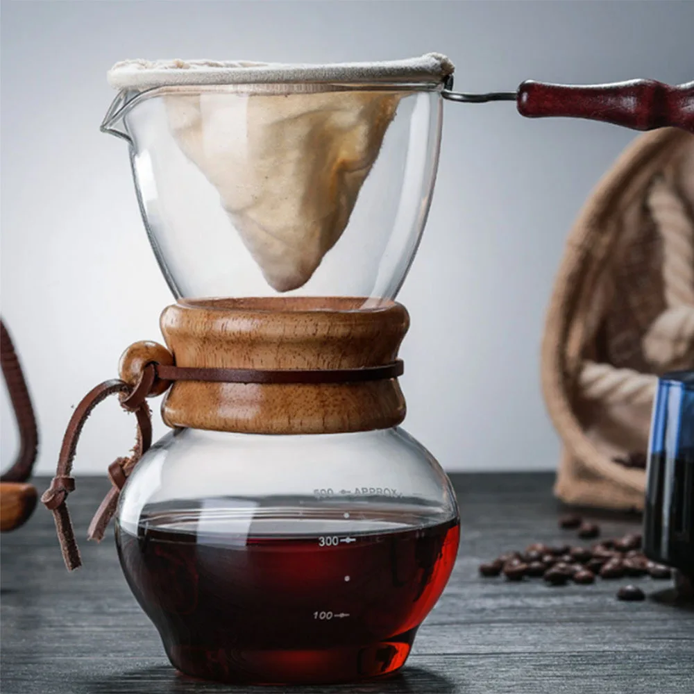 

500ml Heat Resistant Glass Coffee Pot Cups Coffee Maker Percolator Pot Practical Moka Coffee Pot