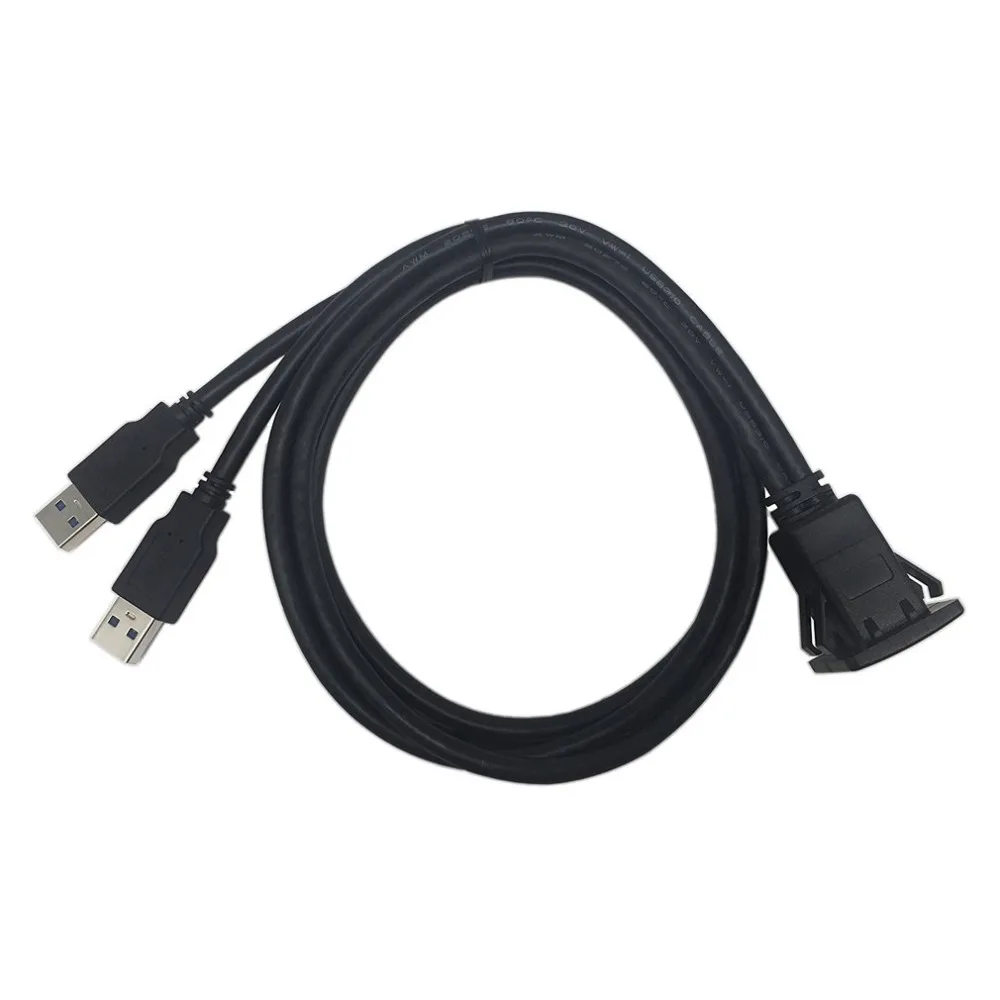 1 м гнездо USB кабель для передачи данных 3,0 Авто заподлицо мужчина к гнездовому разъёму провод-удлинитель приборной панели Панель квадратный аудио линия для мотоцикла