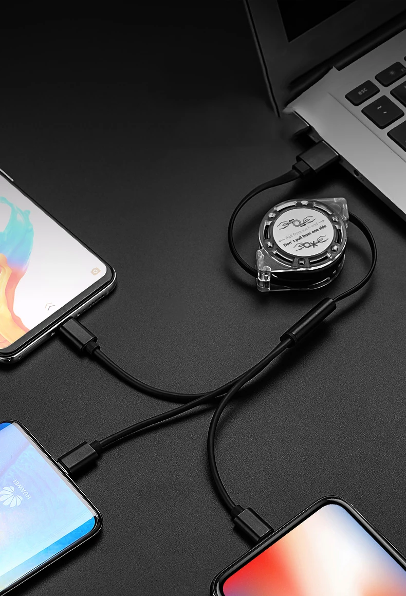 Горячий sellMobile телефон Дата-кабель для зарядки кабель Android 3 в 1 телескопический кабель для передачи данных мини-USB смарт-устройств Usb кабель удлинитель