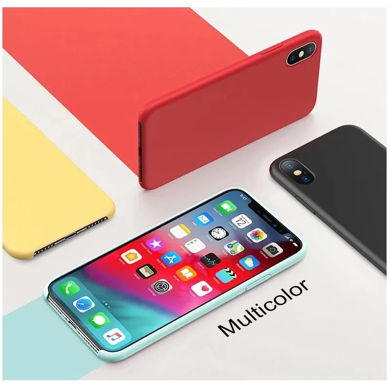 Case For iPhone Xs MAX XR X Cases For Apple For iPhone 7 8 6 s Plus 5s SE Original Official Style Silicone Case logo