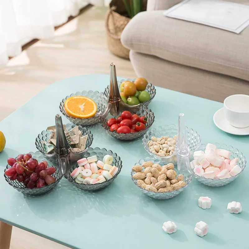 Multi-layer Home European Style Retro Snack Storage TrayStackable Plastic Dried Fruit Plate Rack Kithen Candy