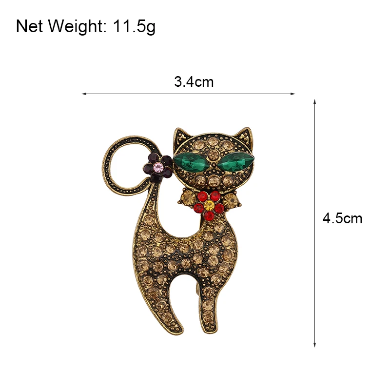 H640294X彩钻古金猫咪胸针 (2)