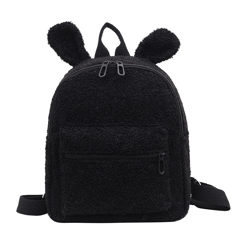 Fashion Plush Fur Ear Shape Backpack 