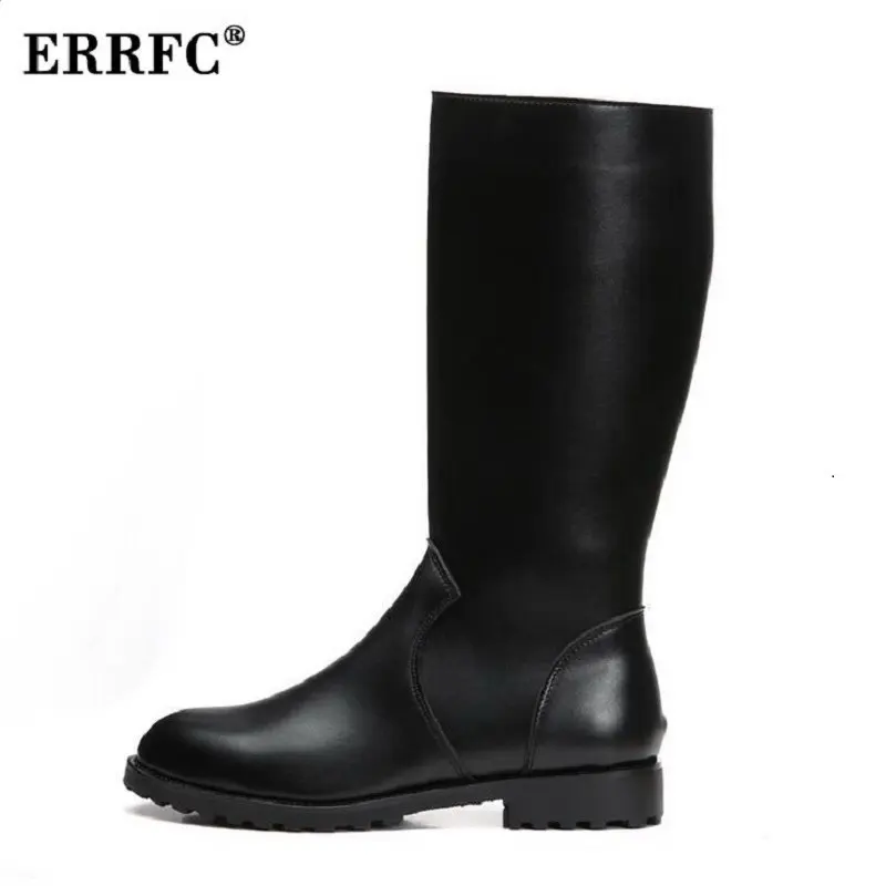 Зимние новые черные длинные сапоги ERRFC для верховой езды мужчин теплая трендовая