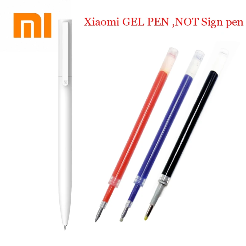 Xiaomi mi jia, 1 шт., розничная, гелевая ручка без колпачка, черные чернила, ручка для письма, гладкая, швейцарская, сменная, mi Kuni, Япония, OEM, синий/черный