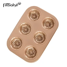 6 Cavity Geometric Cake Pan Tin For Baking Chocolates Bagels Dessert Bakeware Tools Hat Non-Stick Muffins Tray Mold