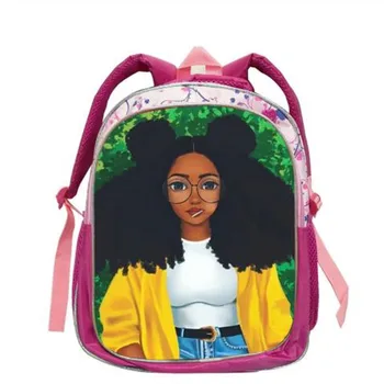

Hot Black Afro Girl Magic Book Bags African School Bag for Kids Stylish Elementary Children Backpacks