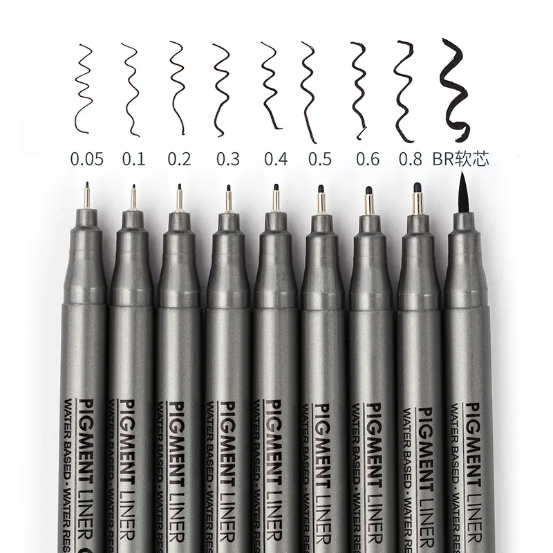 Маркеры для рисования Marco Micro Fineliner 005 01 02 03 04 05 06 08 черные чернила|Рисовальные