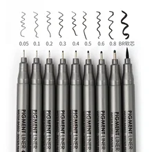 Маркеры для рисования Marco Micro Fineliner 005 01 02 03 04 05 06 08 черные