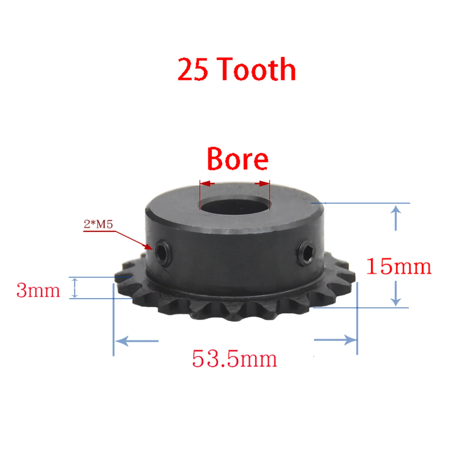 #25 Chain Drive Sprocket Wheel 30T Bore 12mm Pitch 1/4 6.35mm For 04C Roller Chain #25-30T； Bore:12MM 