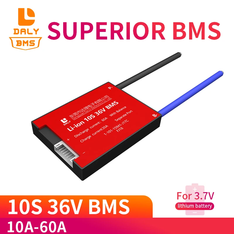 Аккумулятор Daly bms 10S 36 в 15A 20A 30A 40A 60A BMS используется для аккумуляторов 10 Ач 35 60 ач А