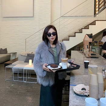 

Winter Fox Korean Fashion Real Fur Coat for Women Clothes 2020 Manteau Femme 204-12070 YY881