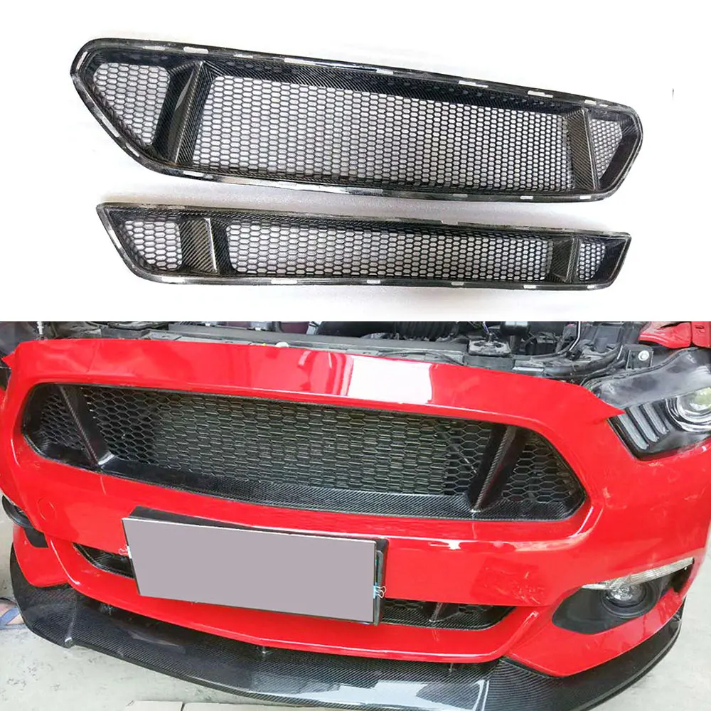 Carbon Fiber Material Car Front Bumper Mesh Grille Grills For Ford