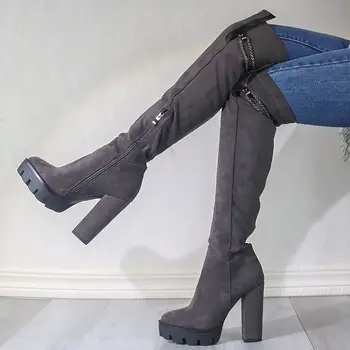 

2020 Brand New Platform Extreme High Heels Party Winter Autumn Women Shoes Over The Knee Boots Female