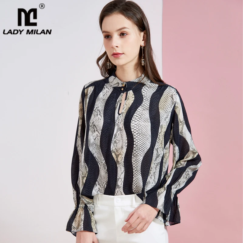 Женская блузка с длинным рукавом и круглым вырезом|Блузки| |