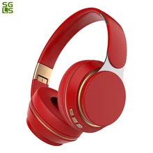 Auriculares inalámbricos T7 con Bluetooth 5,0, auriculares estéreo plegables ajustables con micrófono para teléfono, Xiaomi, Huawei, Pc y TV, Color Rojo