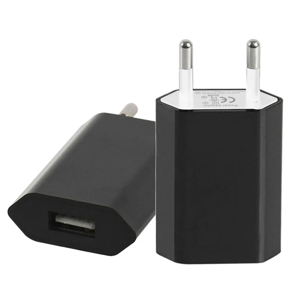 

1PC portable USB charger for iphone Samsung S7 European USB power adapter EU plug wall travel charger black / white
