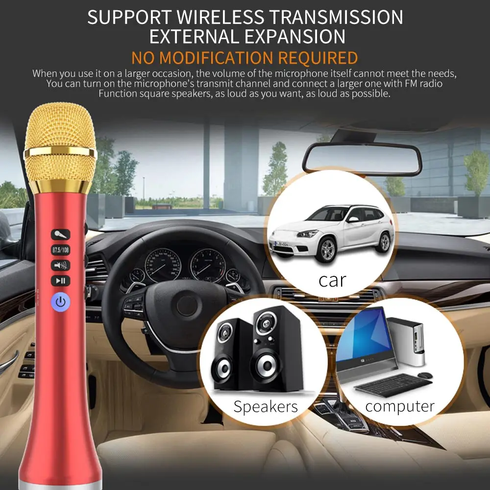Профессиональный микрофон для караоке беспроводной динамик портативный Bluetooth