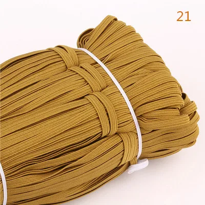 100Y 6 мм красочные плоские эластичные ленты высокая эластичная канатная Резиновая лента спандекс лента швейная отделка пояс-ремень аксессуары для одежды - Цвет: 21 Brown