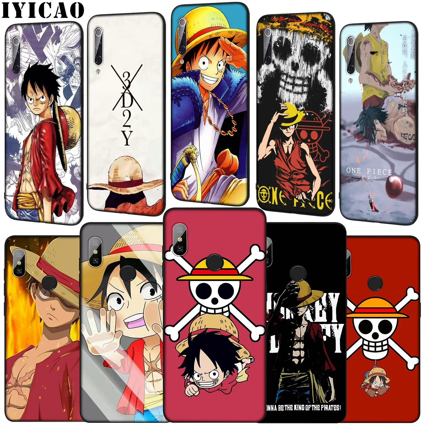 IYICAO One Piece Anime Monkey D. Luffy Soft Phone Case for Xiaomi Mi 10 9 9T A3 Pro CC9 CC9E 8 SE A2 Lite A1 6 pocophone f1 Mi9 |