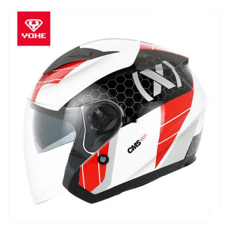 Eternal YOHE полулицевой мотоциклетный шлем YH-868 ABS мотоциклетный шлем с двойными линзами электрический велосипедный шлем для четырех сезонов - Цвет: Красный