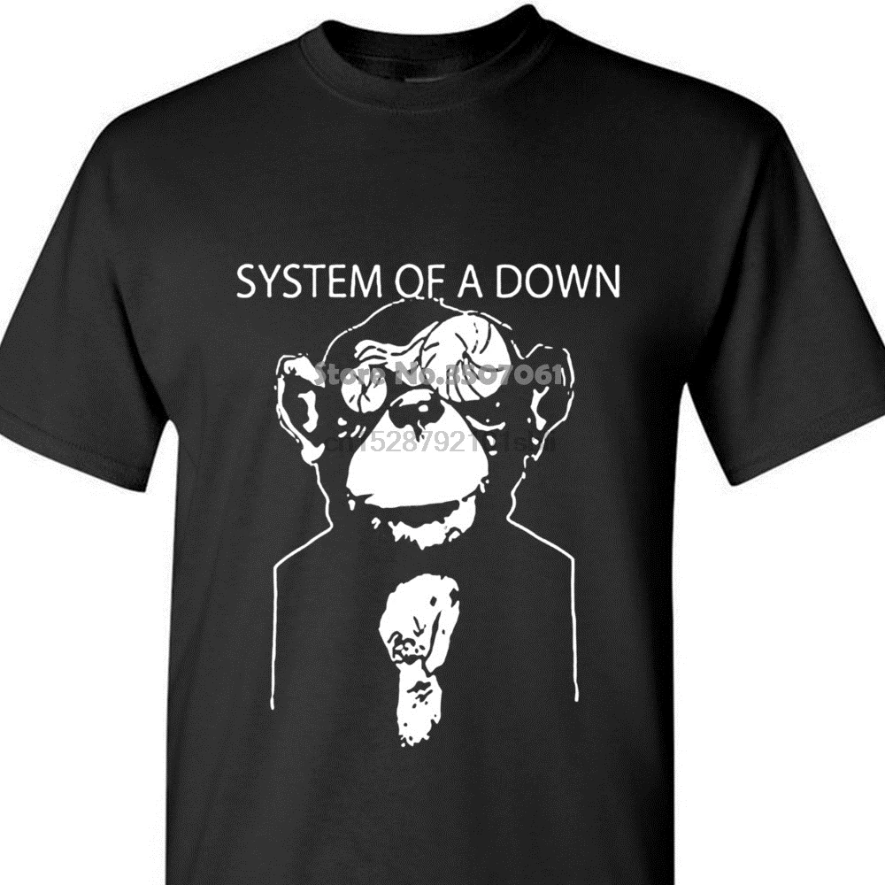 Men Cotton T-shirt Printed T Shirt System Of A Down Soad Metal Band Suited Monkey Title Logo Black coat clothes tops | Мужская одежда