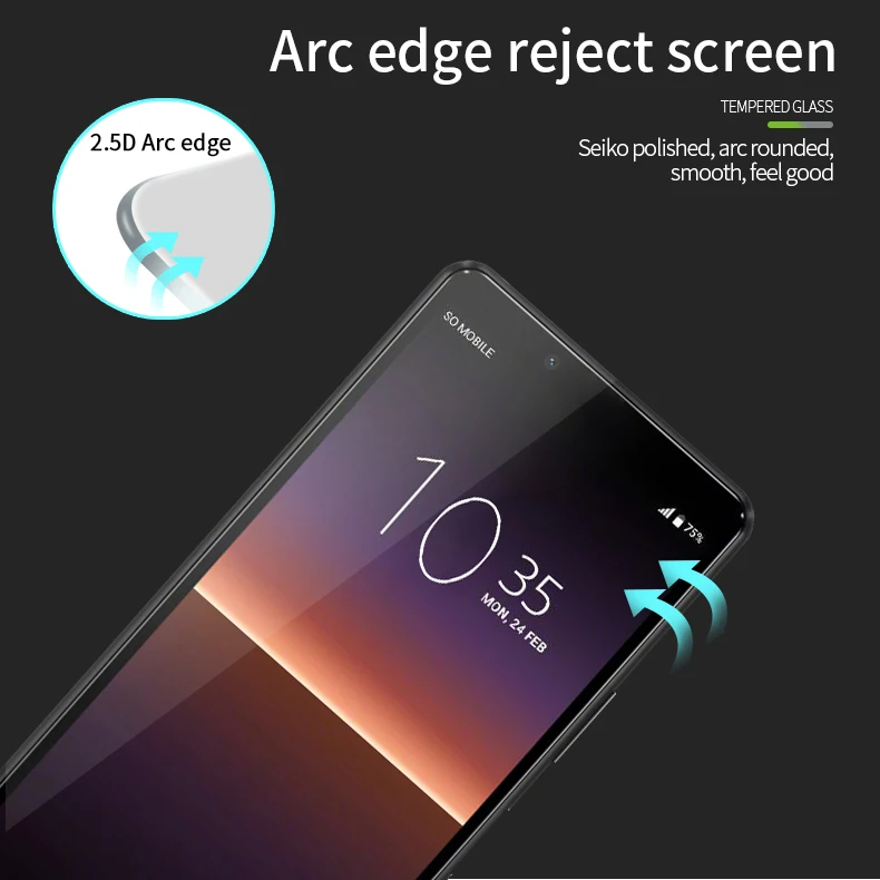 Для Sony xperia1 xperia 10 ll пленка из закаленного стекла для Защитная экрана полное