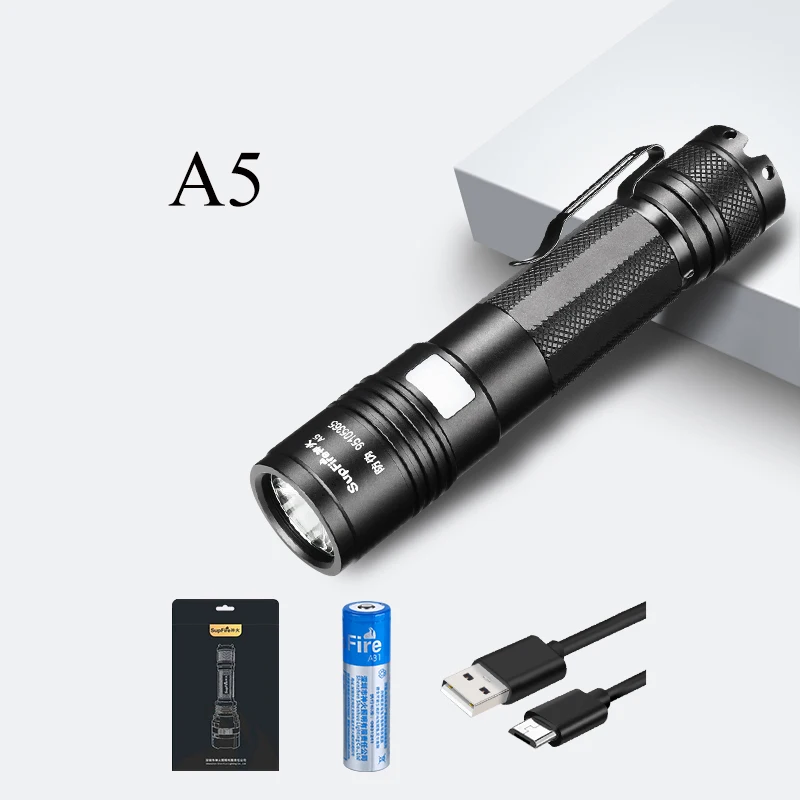 A5 Supfire светодиодный мини-светильник-вспышка, A5 фонарь, 800лм, USB светильник-вспышка для Fenix Sofirn Nitecore Nicron Convoy S2 S3 S045 - Испускаемый цвет: A5