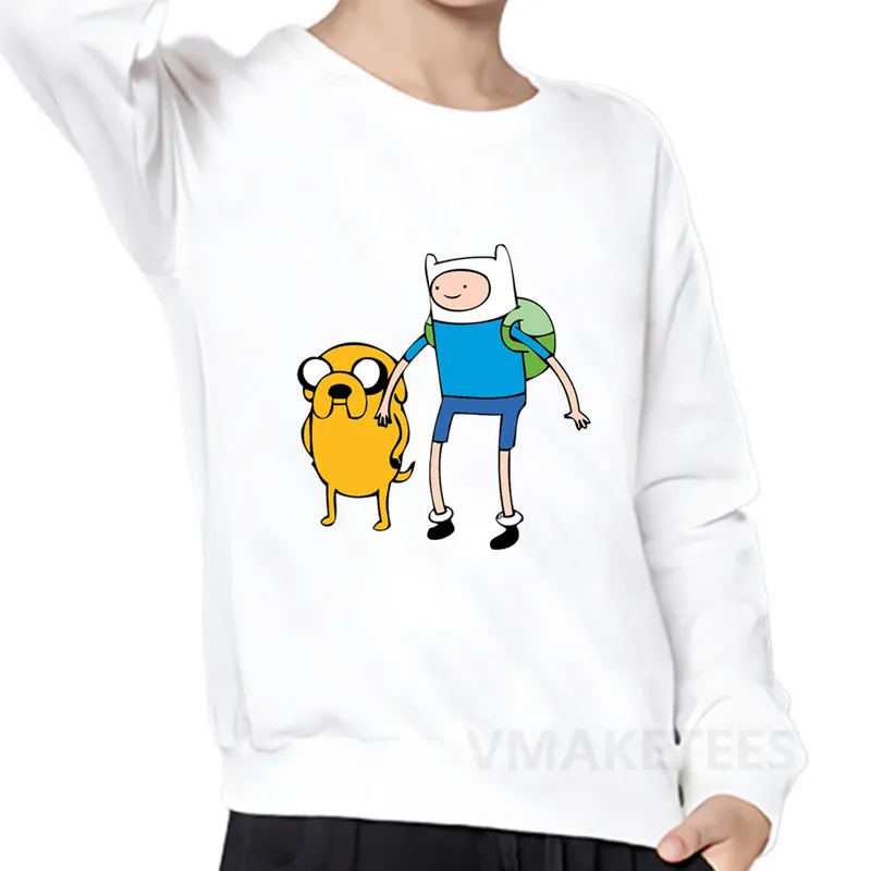 Детские толстовки с изображением Финна из Adventure Time and Jake с мультяшным принтом Толстовка для маленьких мальчиков и девочек детские топы, забавная одежда для малышей KYT5200 - Цвет: 5200B-White