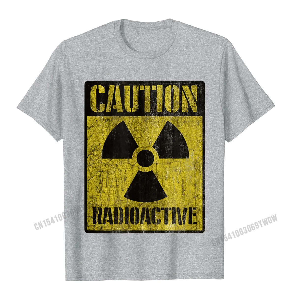 Printing T-shirts Hip Hop Crewneck Normal Cotton Men Tops Tees Funny Short Sleeve Tee Shirt Free Shipping Grunge Caution Radioactive T Shirt - Distressed T-Shirt__1098 grey