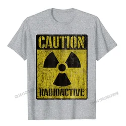 Men's Grunge Caution Radioactive Graphic Cotton T - Shirt - New Funny Design 2023 - S (GRAY)