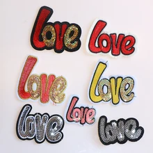 2 шт любовные буквы, значок с блестками, вышитые железные нашивки для одежды, сделай сам, полосатая одежда, лоскутные наклейки, значки на заказ