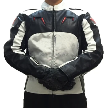

Black Red Men's Textile Motorcycle Riding Jacket with Protectors with Cotton Lining A Star Racing Jacket