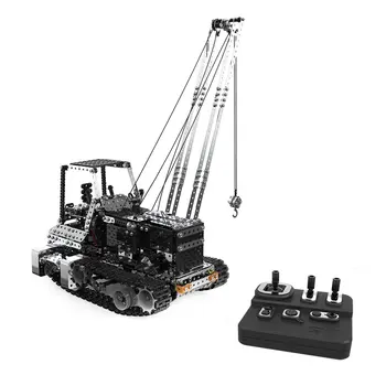 

2.4G 10CH RC Tracked Dump Truck Crane Forklift DIY Stainless Steel Assembled Vehicle Metal RC Car Model for Birthdaty Gifts