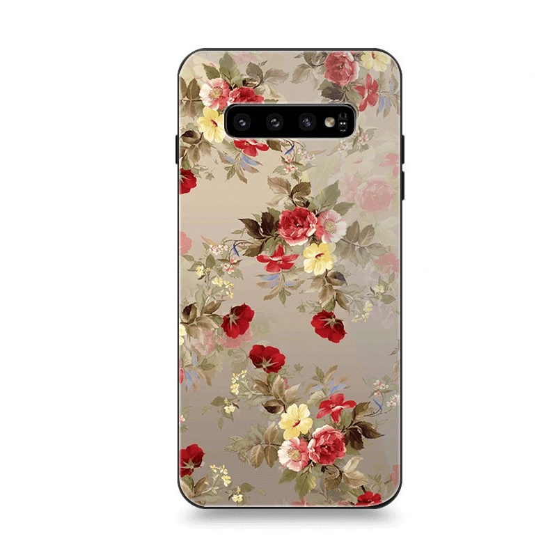 Чехол для телефона Стекло для samsung A70 A50 A30 A40 A20 A60 A10 S7 край S8 S9 S10 плюс Чехол Красота цветок детка печати