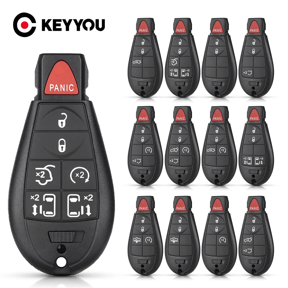 Keyyou Smart Car Remote Key Shell Case Per Jeep Chrysler Dodge 300 Town Country Grand Cherokee Caravan Caricabatterie Magnum Journey