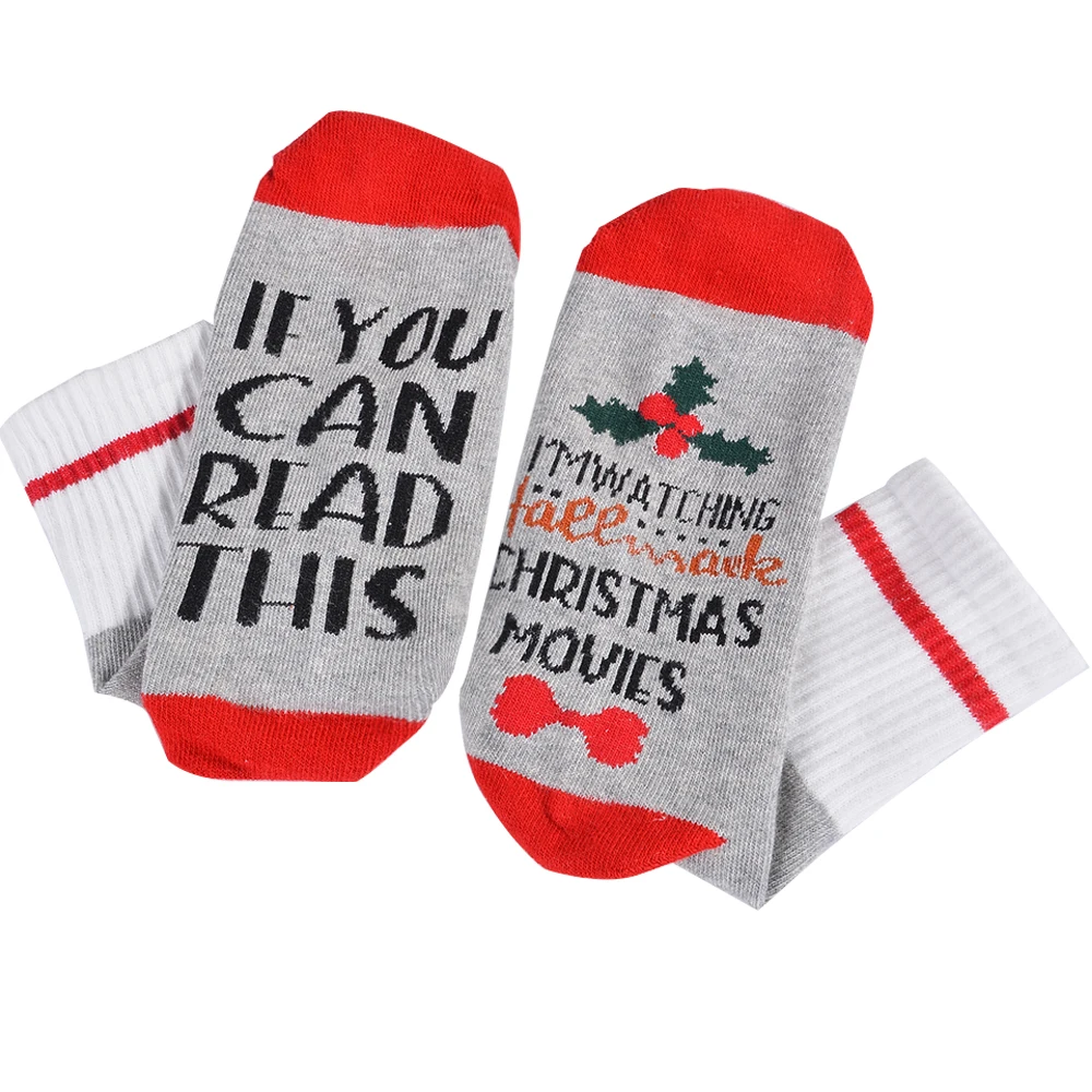 Жаккардовые носки без пятки унисекс с буквенным принтом; Chaussettes Calcetines Homme; Новинка года; модные повседневные Мягкие забавные рождественские носки для женщин