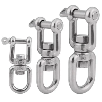 

6mm rust-proof Heavy Duty 304 Stainless Steel Swivel Ring Snap Rolling Shackle Device electrolytic polishing process