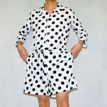 INCERUN, деловой повседневный мужской комбинезон в горошек, 3/4 рукав, с отворотом, модный, дышащий, комфортный, Джокер, ремень, мужской комбинезон, комбинезоны