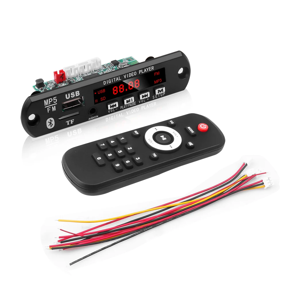 Bluetooth MP5 Decoder Board Audio Video Player Support USB TF MP3 WAV Lossless Decoding Car Player Electronic PCB Board Module 