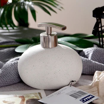 

Art Stone Porcelain Emulsion Matte Portable Soap Dispenser Home Hotel Club Hand Wash Bathroom Liquid Shower Gel Shampoo Bottle