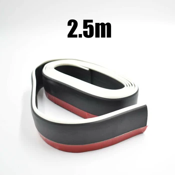 

2.5m Length Black White Rubber Front Bumper Anti-collision Strip Flexible Car Body Air Wing Protective Strip
